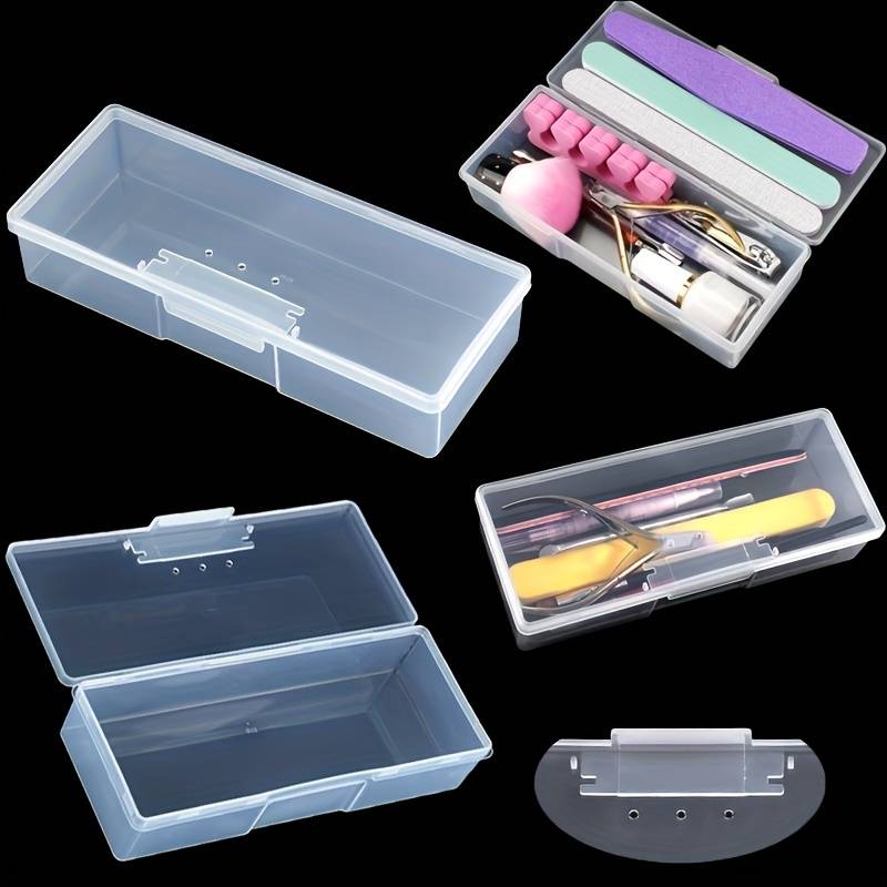 Manicure Tool Box Clear Box For Makeup Brushes Transparent - Temu
